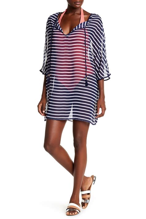 Tommy Bahama Breton Front Tie Stripe Sheer Cover Up HauteLook