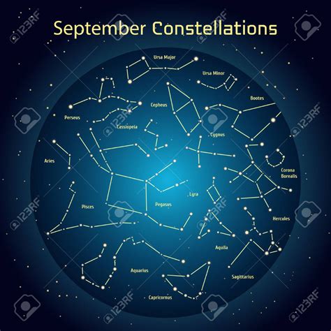 Vector Illustration Of The Constellations Of The Night Sky In Royalty