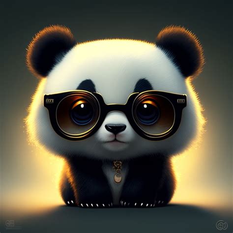Pesky Grouse115 Cute Panda With Eye Glasses