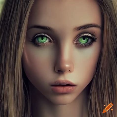 Close Up Of Beautiful Green Eyes On Craiyon