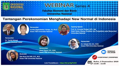 Dari luar negeri ada ancaman dari pelemahan ekonomi tiongkok dan dunia. Webinar FEB Unas: Tantangan Perekonomian Menghadapi New ...