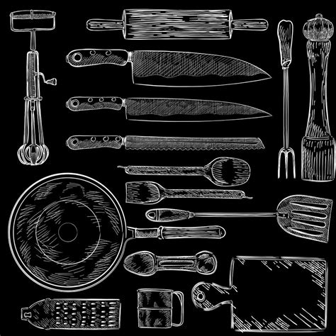 Illustration Of A Set Of Kitchen Utensils Download Free Vectors