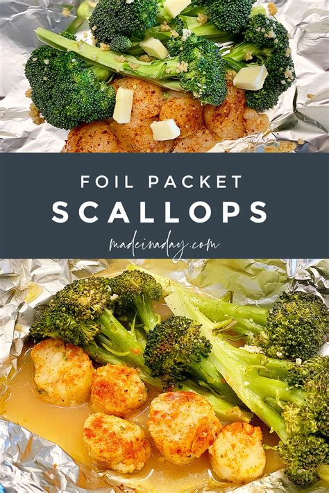 Easy Baked Broccoli And Scallops Foil Packets Made In A Day
