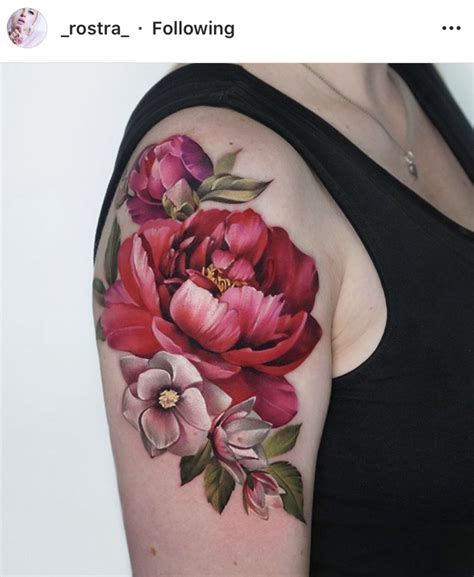 Pin By Pattertatts On Botanicals Color Realistic Flower Tattoo