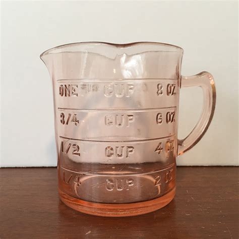 Vintage Kellogg S Pink Depression One Cup Spout Glass Measuring Cup