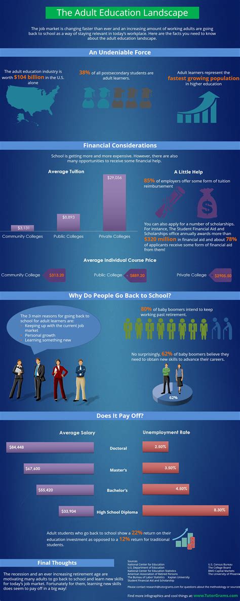 The Adult Education Landscape Infographic Visualistan