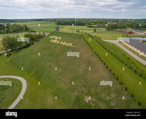 Aerial View Of Harmony Park In Lithuania And Letters Lithuania Is Very