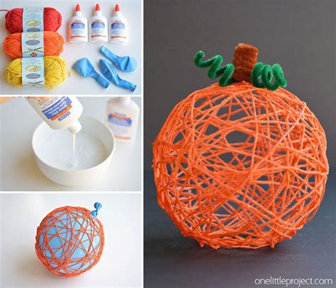 How To Make Yarn Pumpkins Using Balloons Fall Crafts For Kids Fall