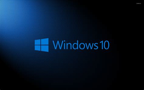 Windows 10 Light Blue Text Logo On Carbon Fiber Wallpaper Computer