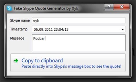 Create fake quotes from your friends (or enemies!) and paste them into your skype chats. SKYPE Fake Quote Generator Free 2014 ~ Interesting Things