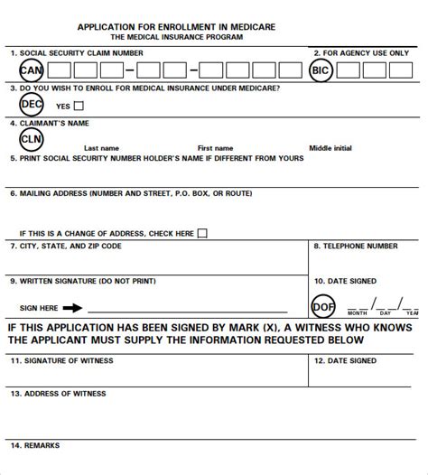 9 Medicare Application Forms To Download Sample Templates