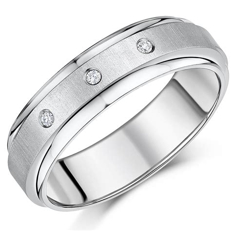 7mm Mens Engagement Ring Titanium Diamond Wedding Ring Unisex Ladies