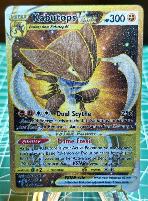 Customaltered Pokémon Kabutops Gold Vstar Card Full Art Etsy