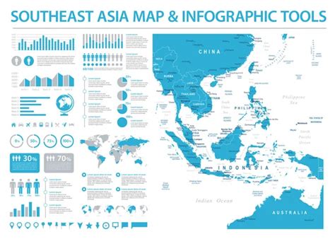 Southeast Asia Map Info Graphic Vector Illustration Stock Vector Image By ©dikobrazik 164634494