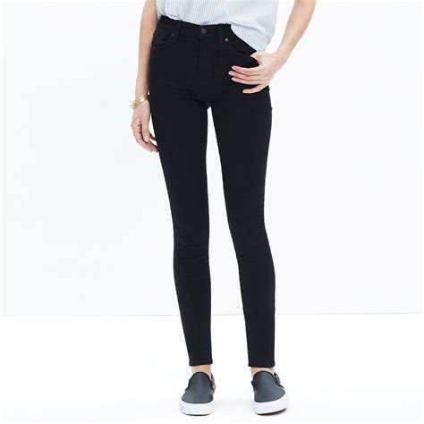 Madewell 9 High Rise Skinny Jeans In Black Frost In Black Lyst