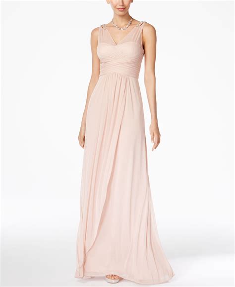 Adrianna Papell Ruched Embellished Gown Dresses Women Macys
