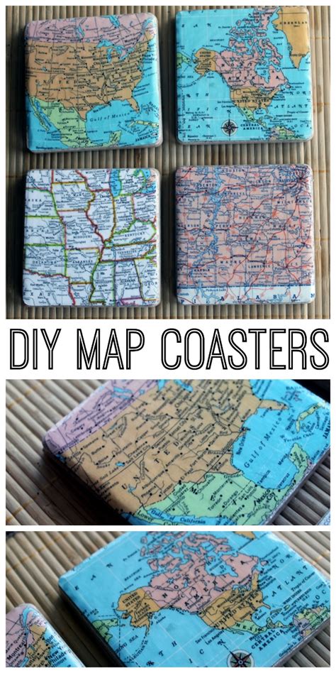 Diy Map Coasters The Country Chic Cottage