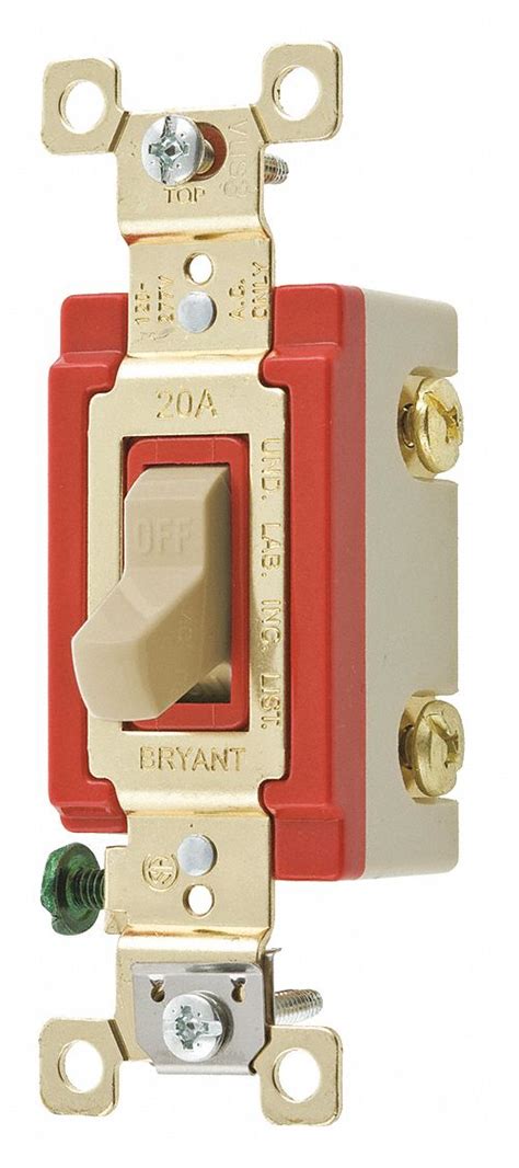 Bryant Illuminated Wall Switch 1 Pole 20 A Amps Ac Ivory 120 To 277
