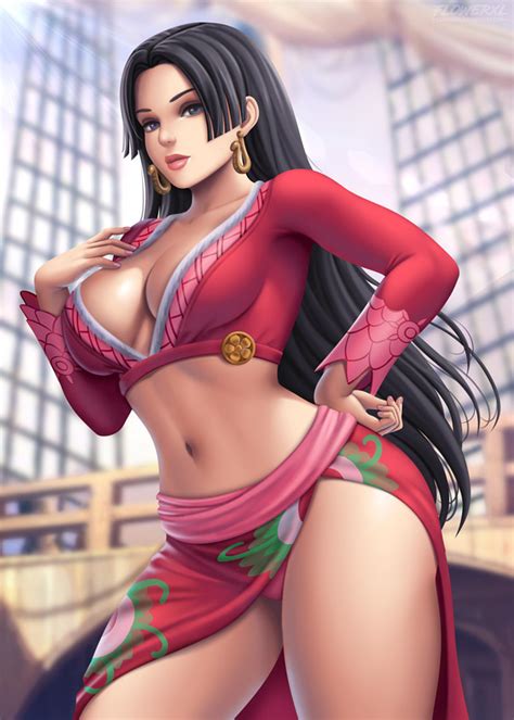 Flowerxl Boa Hancock One Piece 1girl Black Hair Blue Eyes Breasts