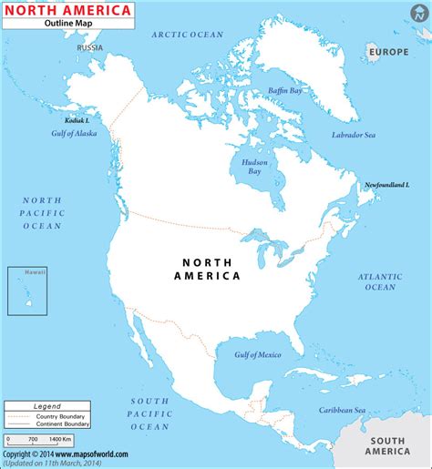 Blank Map Of North America North America Map Outline