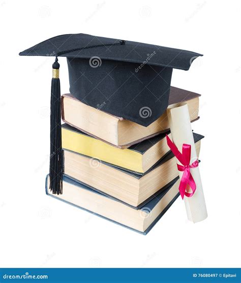 Graduate Hat Books And Scroll Stock Image Image Of Stack Ribbon