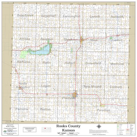 Rooks County Kansas 2022 Wall Map Mapping Solutions