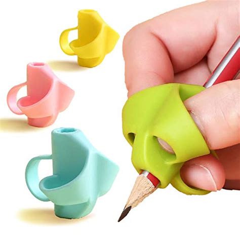 Trexee 3pcs Soft Silicone Pencil Gripper For Kids Writing Pencil Holder