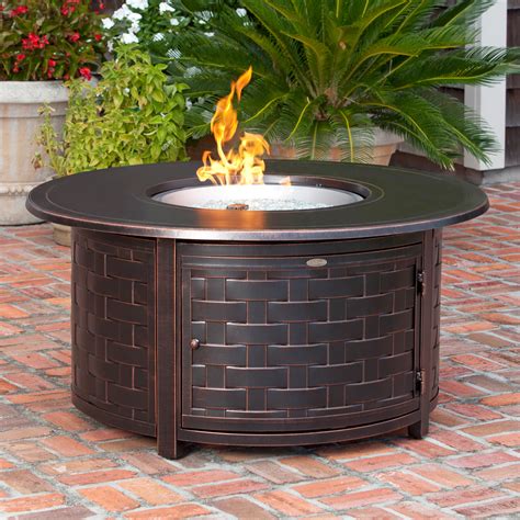 Cowboy cauldron fire pits | fire pit design ideas. Fire Sense Perissa Woven Round Cast Aluminum Propane Gas ...