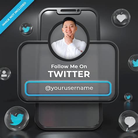 Premium Psd Twitter Profile Banner 3d Render Composition
