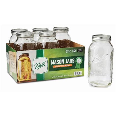 Ball Wide Mouth Half Gallon Canning Jars 6 Canning Jars And