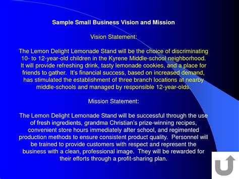 Business Plan Vision Sample Businessax