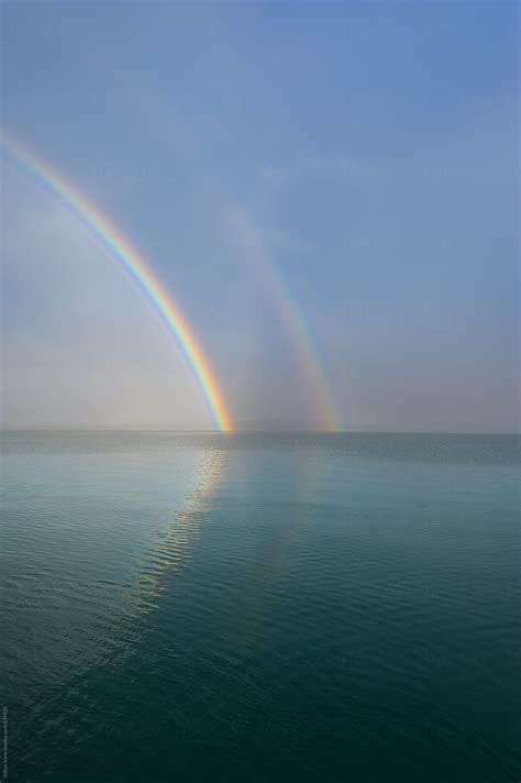 Double Rainbow Over The Ocean By Gillian Vann Sea Rainbow Stocksy