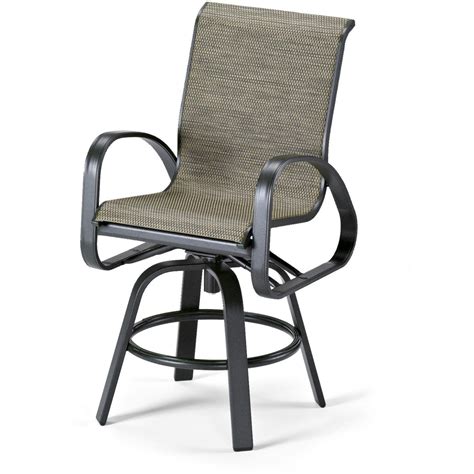 Primera Aluminum Patio Counter Height Swivel Bar Stool With Sling