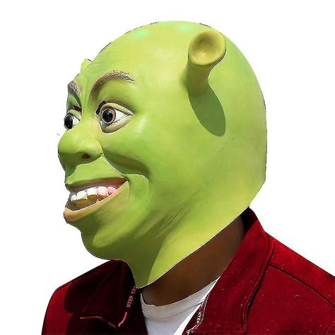 Halloween Christmas Halloween Green Shrek Latex Head Mask Monster