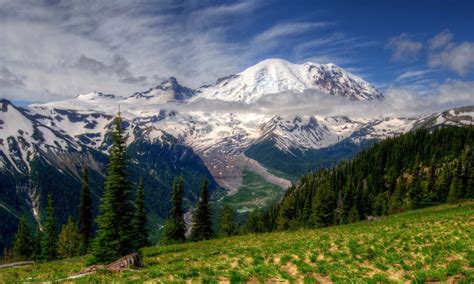 Stratovolcano In Washington Mount Rainier National Park