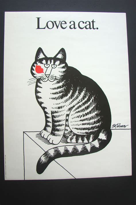 Vintage Kliban Cat Poster Love A Cat Excellent Condition Ebay