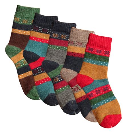 womens thick knit wool socks winter warm casual crew 5 pair pack fits shoe 5 9 ebay