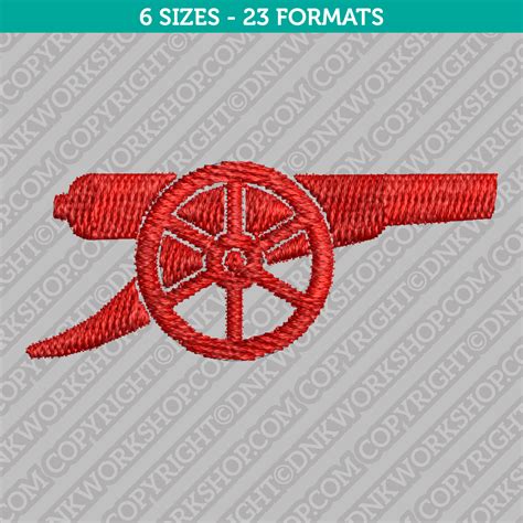 Arsenal Gunners Cannon Embroidery Design 6 Sizes Instant Download