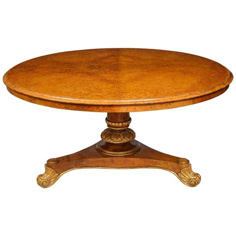 George Iv Period Amboyna Inlaid And Carved Giltwood Centre Table For