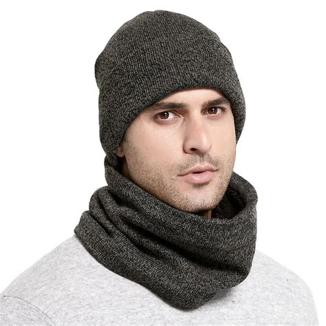 Buy Winter Knitted Hats Scarf Set Thicken Plus Velvet