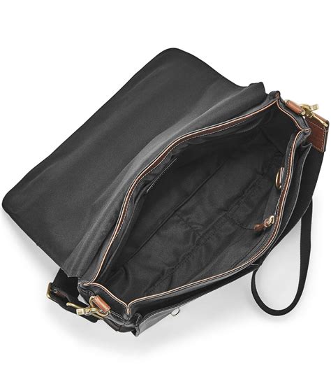 Lyst Fossil Defender Leather Laptop Messenger Bag In Black For Men