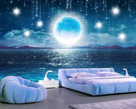 Beibehang Water Moonlight Beautiful Night Starry Sky Tv
