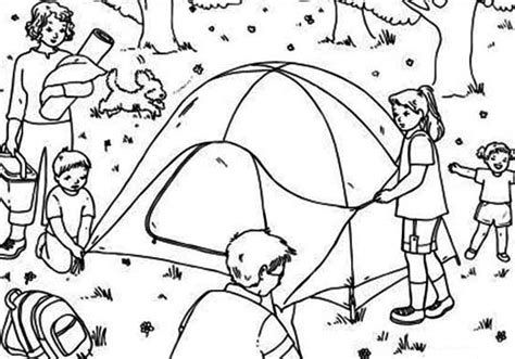 Backyardigans coloring pages free to print. A Family Putting Up the Tent on Summer Camp Coloring Page ...