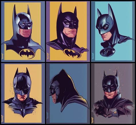 The Many Faces Of Batman In Different Colors