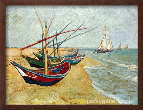 Fishing Boats On The Beach At Saints Maries Vincent Van Gogh High