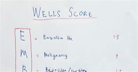 Medical Student Life Wells Score Mnemonic For Pulmonary Embolism