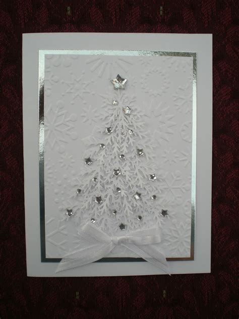 a white and silver christmas card homemade christmas cards stampin up