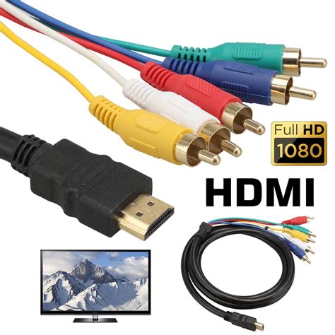 Hdmi To Rca Cable Hdmi To 5 Rca Converter Adapter Cable 1080p Hdmi To Av Hdtv Rca Composite