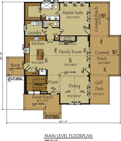 Lake House Floor Plans 3 Bedroom Open Floor Plan With Wraparound