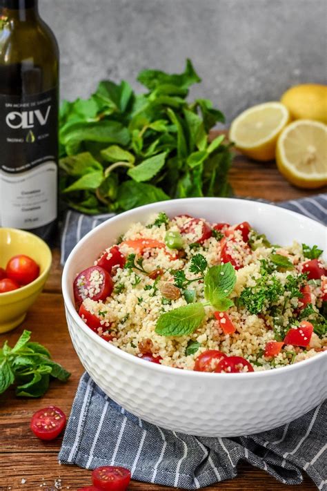 This post contains affiliate links for which we may be compensated if a purchase is made through the links provided. French-Style Couscous Salad (Taboulé) | Couscous salad ...